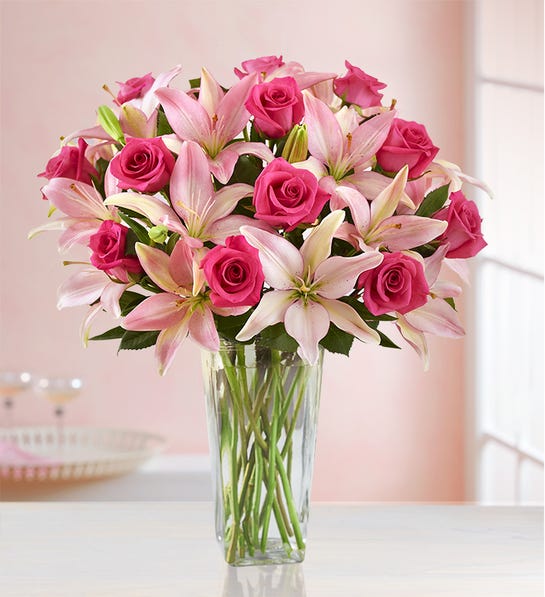 1800flowers.com | Magnificent Pink Rose & Lily Bouquet